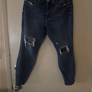 Judy Blue Dark Blue Distressed Skinny Jeans